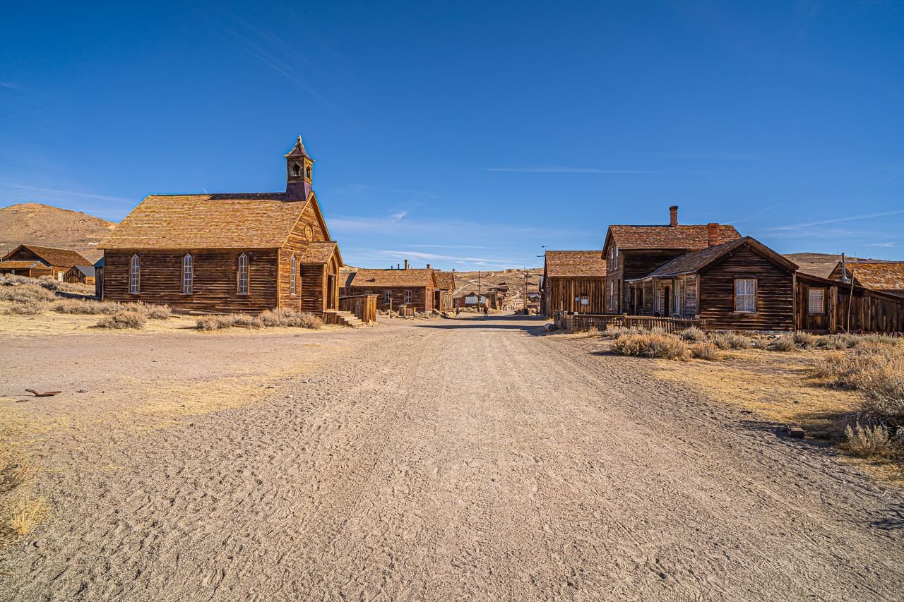 Explore the preserved wild west ghost town of Bodie in sunny California.